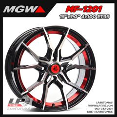 xล้อแม็ก MGW MF-1201 15นิ้ว สีดำหน้าเงาอันเดอร์คัตแดง