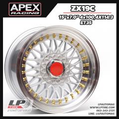 X ล้อแม็ก APEX ลาย BBS RS (ZX19C) 15นิ้ว สีHSขอบเงาหมุดทอง