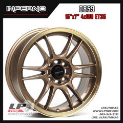 Xล้อแม็กใหม่ลาย INFERNO 0859 15นิ้ว สีCooperขอบทอง