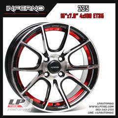 ล้อแม็ก INFERNO 235 15นิ้ว สีดำหน้าเงาอันเดอร์คัตแดง