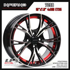 ล้อแม็ก INFERNO 7098 15นิ้ว สีดำกลึงหน้าเงาอันเดอร์คัตแดง