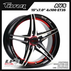 ล้อแม็ก TORQ AVS by LENSO 15นิ้ว สีดำหน้าเงาอันเดอร์คัตแดง