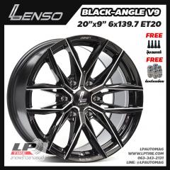 ล้อแม็ก LENSO BLACK ANGEL V9 20นิ้ว สีดำเงามิลลิ่งก้านเงิน