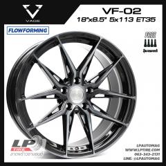 ล้อแม็ก VAGE Wheels รุ่น VF02 FlowForming 8.5kg 18นิ้ว สีดำหน้าเงาอมฟ้า