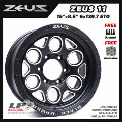 ล้อแม็ก ZEUS 11 BY LENSO 16นิ้ว สีดำด้านมิงริ่งเงิน