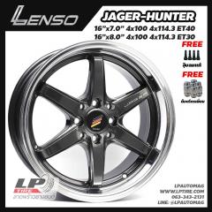 Xล้อแม็ก LENSO JAGER HUNTER (JAH) 16นิ้ว สีHyper Darkขอบเงา