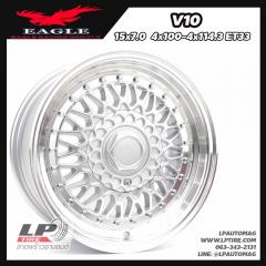 X ล้อแม็ก EAGLE V10 ลาย BBS RSสินค้าหมดชั่วคราว 15นิ้ว สีHyper Silverขอบเงา