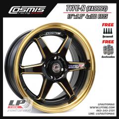 ล้อแม็ก COSMIS TYPE-R (YA9993) 15นิ้ว สีดำขอบไดร์ทองข้างก้านไดร์ทองเพลท