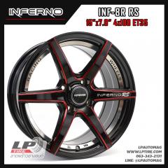 ล้อแม็ก INFERNO INF-8R RS 15นิ้ว สีดำอันเดอร์คัตแดงก้านแดง