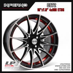 ล้อแม็ก INFERNO 0872 15นิ้ว สีดำหน้าเงาอันเดอร์คัตแดง