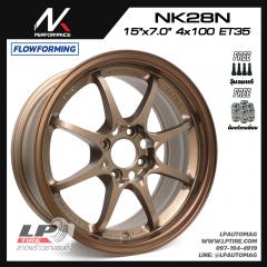 ล้อแม็ก NK รุ่น NK28n FlowForming 5.0kg (CE28) 15นิ้ว สีน้ำตาลยิงทรายขอบทอง