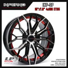 ล้อแม็ก INFERNO INF-SP 15นิ้ว สีดำอันเดอร์คัตแดงก้านเงิน