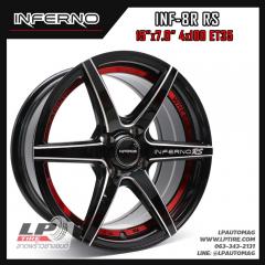 ล้อแม็ก INFERNO INF-8R RS 15นิ้ว สีดำอันเดอร์คัตแดงก้านเงิน