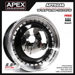 ล้อแม็ก APEX RETRO หมูกระทะ 18นิ้ว สีขอบเงาหมุดดำ