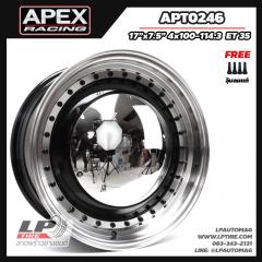 ล้อแม็ก APEX RETRO หมูกระทะ 17นิ้ว สีขอบเงาหมุดดำ