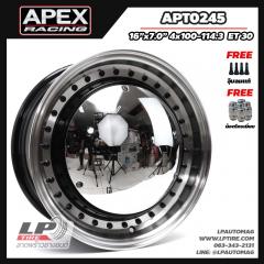 ล้อแม็ก APEX RETRO หมูกระทะ 16นิ้ว สีขอบเงาหมุดดำ