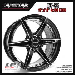 ล้อแม็ก INFERNO INF-8R RS 15นิ้ว สีดำอันเดอร์คัตเงินก้านเงิน