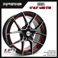 ล้อแม็ก INFERNO 0954 14นิ้ว สีดำอันเดอร์คัตแดง