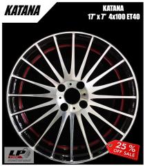 ล้อแม็ก KATANA 17นิ้ว สีดำหน้าเงาอันเดิร์คัตแดง