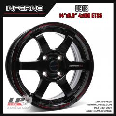 ล้อแม็ก INFERNO 0918 14นิ้ว สีดำริมแดง