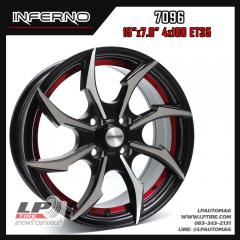 ล้อแม็ก INFERNO 7096 15นิ้ว สีดำหน้าเงาอันเดอร์คัตแดง