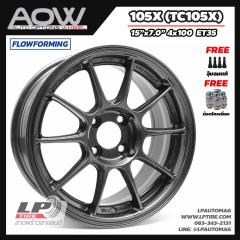 ล้อแม็ก AOW TC105X (105X) FlowForming 15นิ้ว สีDARK GM