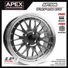 ล้อแม็ก APEX ลาย BBS (APT506) 15นิ้ว สีHyper Black ขอบเงา