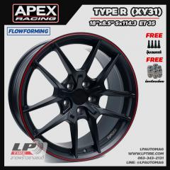 ล้อแม็กลายชุดแต่ง Type R (XY31) FlowForming 9.12KG 18นิ้ว สีดำด้านขอบแดง