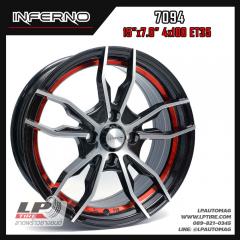 ล้อแม็ก INFERNO 7094 15นิ้ว สีดำหน้าเงาอันเดอร์คัตแดง